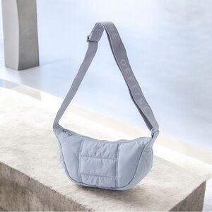 NEW OFFLINE By Aerie Puff Love Mini Crescent Bag Eyelet Blue